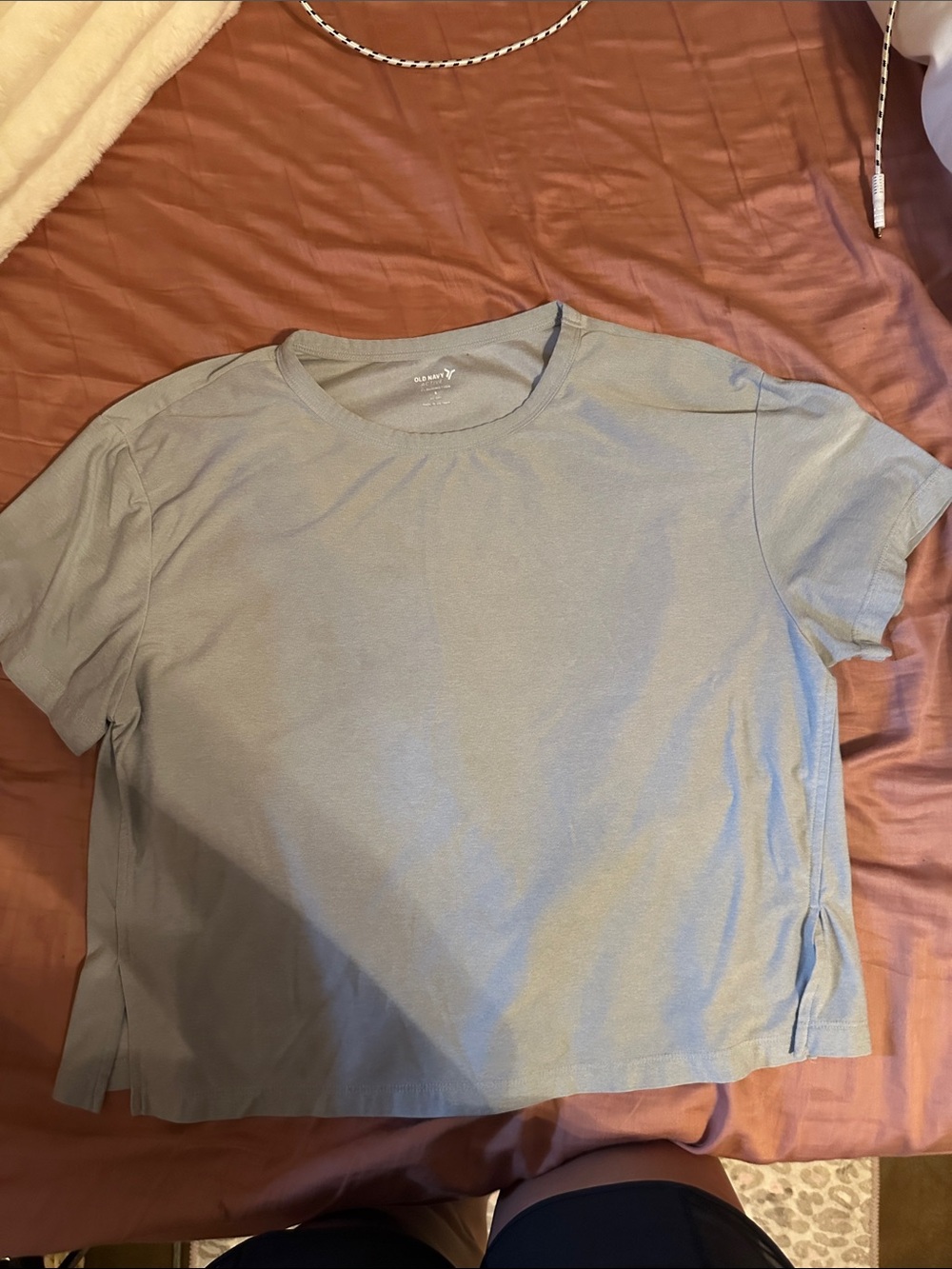 Old Navy Light Gray Cropped Crew Tee